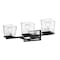 Z-Lite Bleeker Street 3 Light Vanity, Matte Black & Clear 475-3V-MB-CH - alternate 3